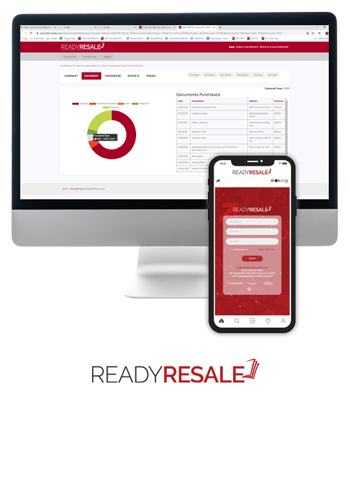 The ReadyRESALE Application Login Screen and Revenue Dashboard